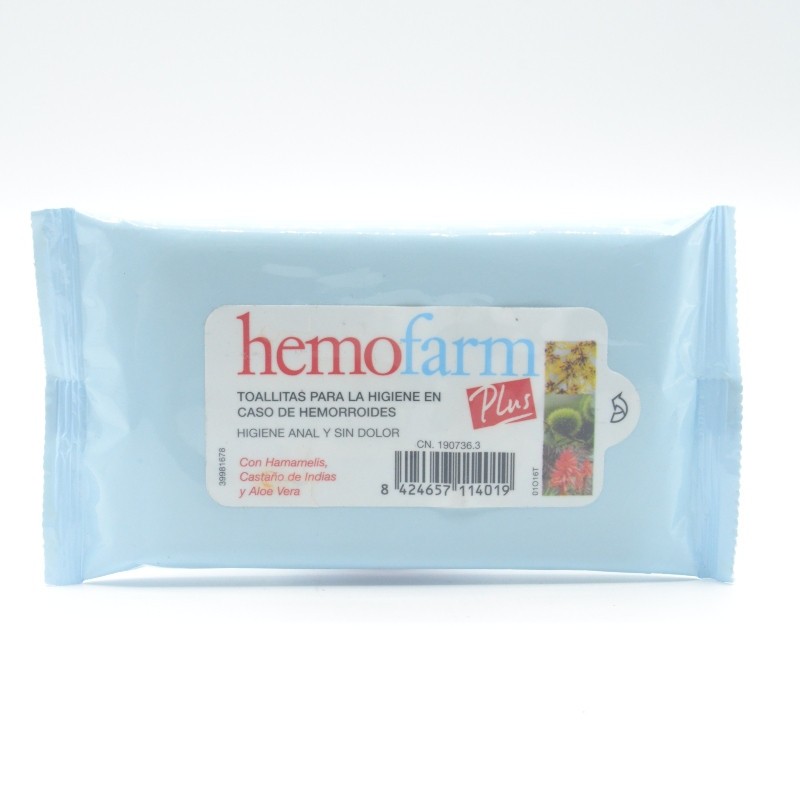 HEMOFARM PLUS TOALLITAS 20 UDS Hemorroides