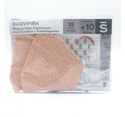 SUAVINEX MASCARILLA +10 AÑOS Y ADULTOS ROSA 2 UD Mascarillas