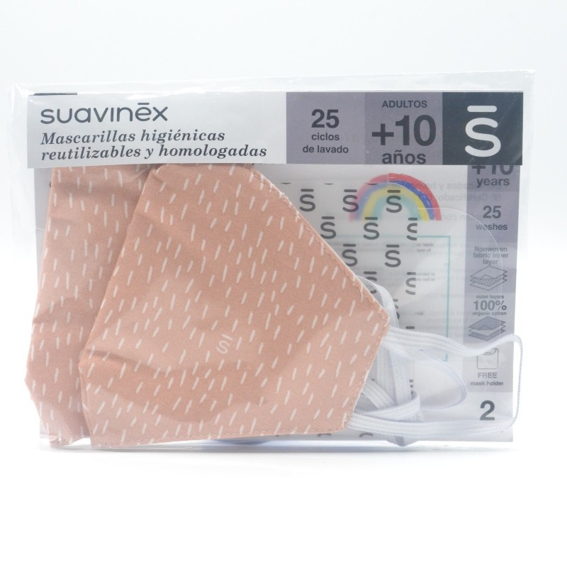 SUAVINEX MASCARILLA +10 AÑOS Y ADULTOS ROSA 2 UD Mascarillas