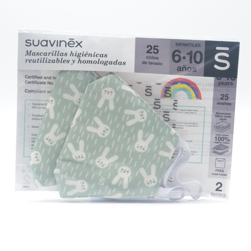 SUAVINEX MASCARILLA 6-10 AÑOS VERDE 2U Mascarillas