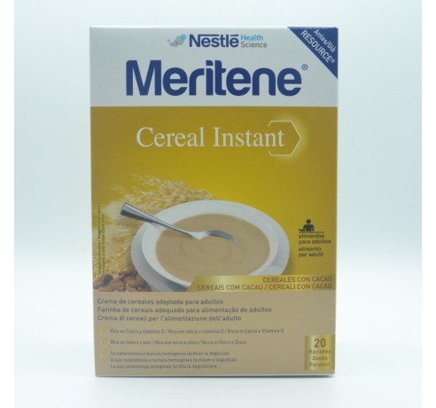 MERITENE PAPILLA CEREALES CON CACAO 300 G 2 BOLS Nutrición de adulto