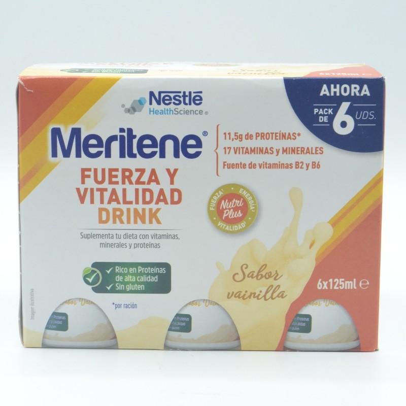 MERITENE FUERZA Y VITALIDA DRINK VAINILLA 6X125 ML Nutrición de adulto