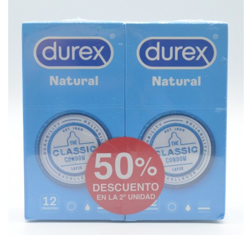 PRESERVATIVOS DUREX NATURAL PLUS DUPLO 2X12U Preservativos