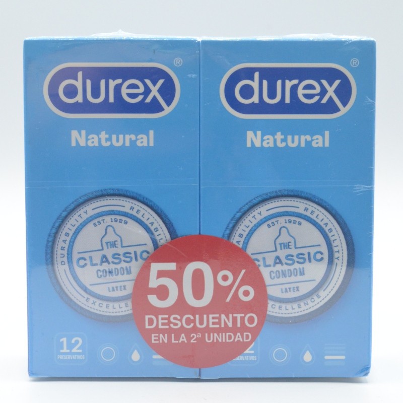 PRESERVATIVOS DUREX NATURAL PLUS DUPLO 2X12U Preservativos