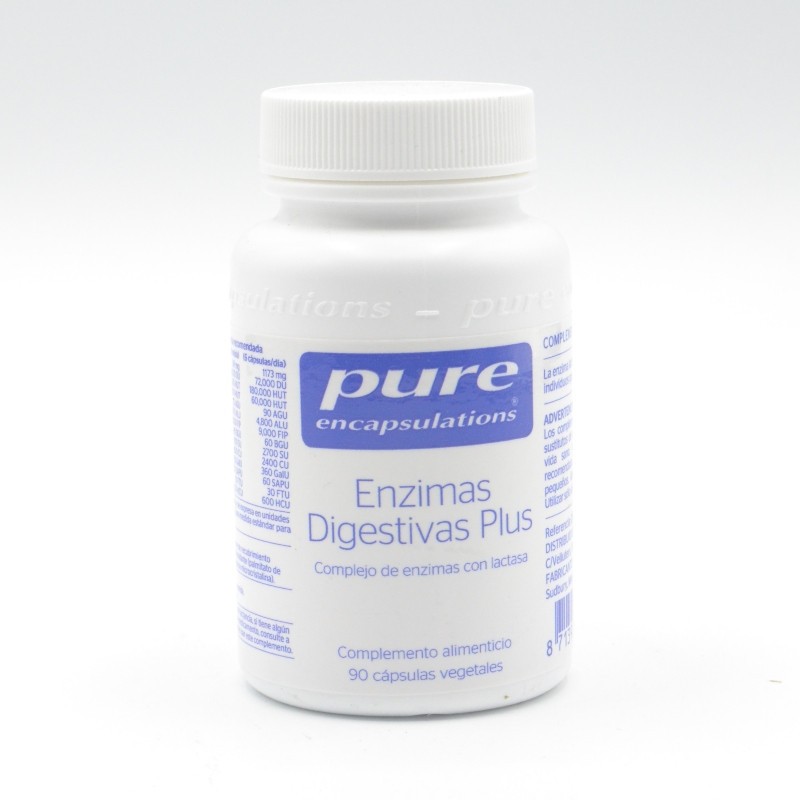 PURE ENZIMAS DIGESTIVAS PLUS 90 CAPSULAS Sistema digestivo