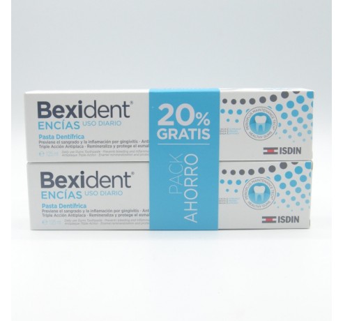 BEXIDENT ENCIAS DIARIO PASTA DUPLO125 ML 20% GRA Encías, caries, dientes sensibles