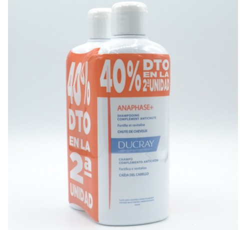 DUCRAY CHAMPU ANAPHASE+ DUPLO 40%DTO 2ªUD 2 X 400ML Anticaída