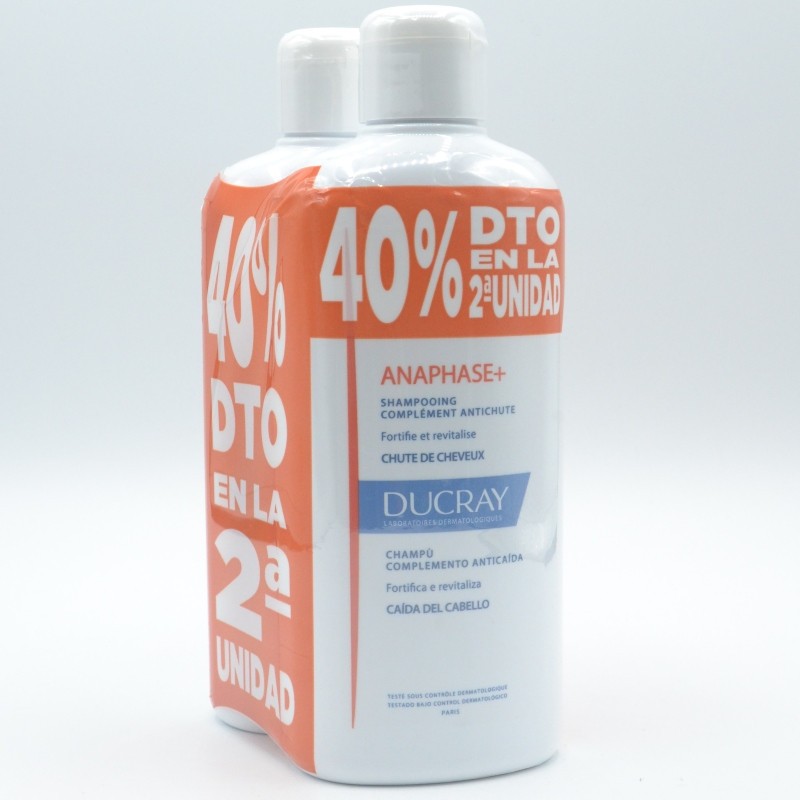 DUCRAY CHAMPU ANAPHASE+ DUPLO 40%DTO 2ªUD 2 X 400ML Anticaída