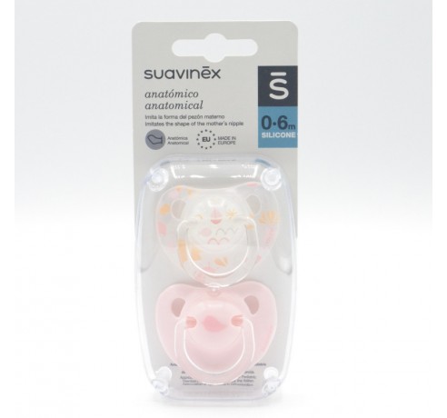 CHUPETE SUAVINEX SILICONA ANATOMICO 0-6M 2U R Chupetes y broches