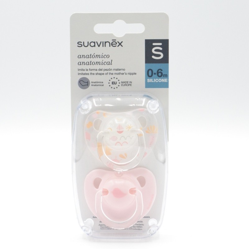 CHUPETE SUAVINEX SILICONA ANATOMICO 0-6M 2U R Chupetes y broches