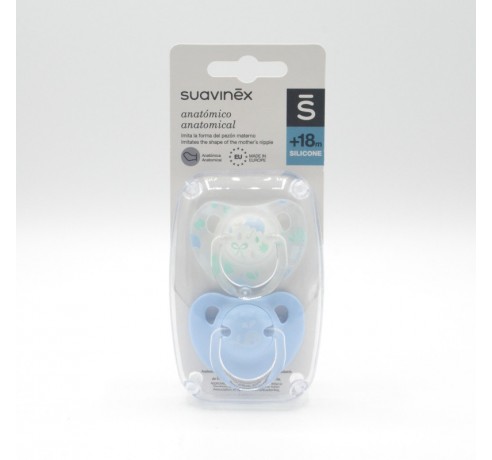 CHUPETE SUAVINEX SILICONA ANATOMICO +18M 2U R Chupetes y broches