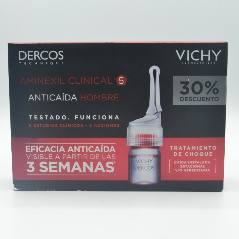 DERCOS AMINEXIL CLINICAL 5 HOMBRE 6 ML 21 MONODO Anticaída