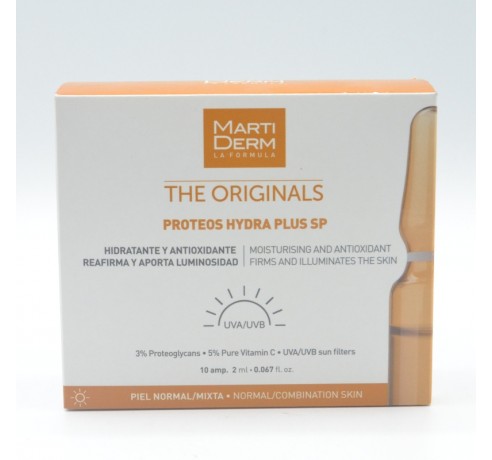 MARTIDERM PROTEOS HYDRAPLUS SPF (NARANJA) 10 AMPOLLAS Antiedad