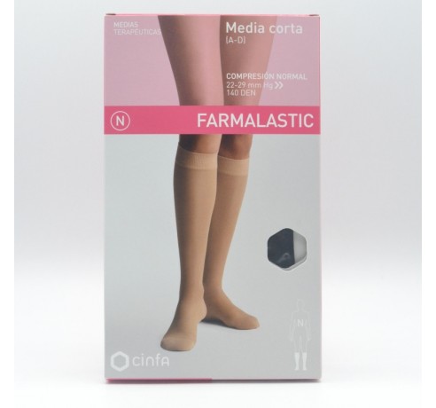 MEDIA CORTA COMPRESION NORMAL NEGRO T/M FARMALASTIC Fajas y collarines