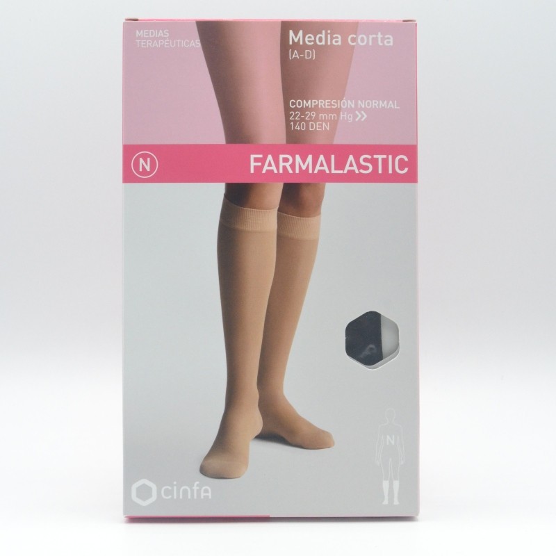 MEDIA CORTA COMPRESION NORMAL NEGRO T/M FARMALASTIC Fajas y collarines