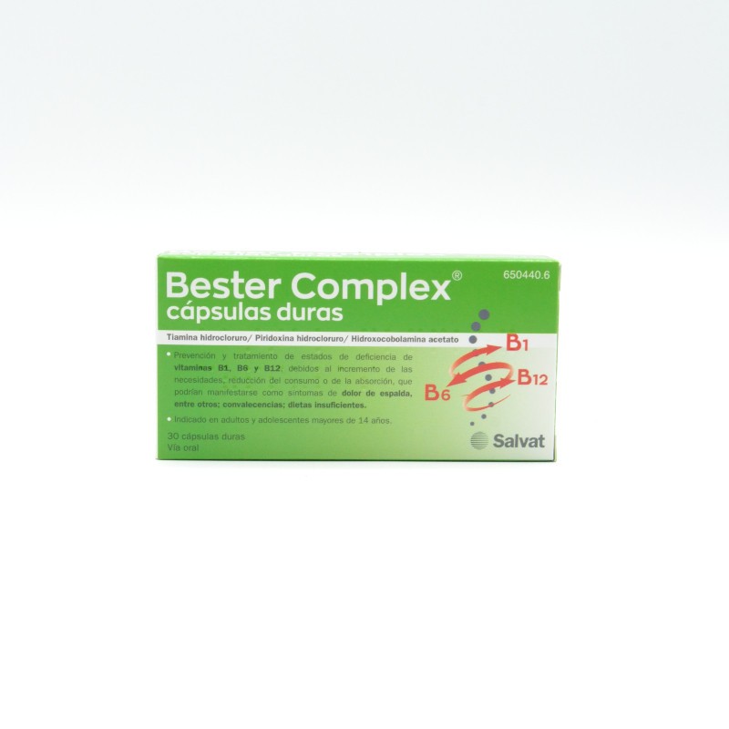 BESTER COMPLEX 30 CAPSULAS Vitaminas y defensas