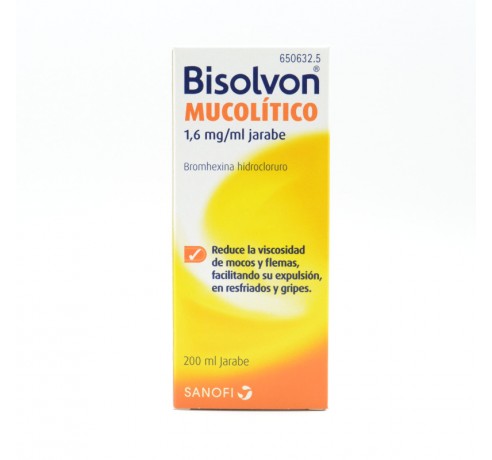 BISOLVON MUCOLITICO 1.6 MG/ML JARABE 200 ML Jarabes tos con moco adulto