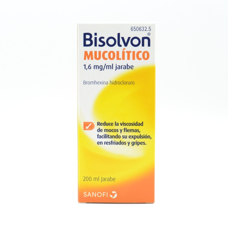 BISOLVON MUCOLITICO 1.6 MG/ML JARABE 200 ML Jarabes tos con moco adulto BISOLVON MUCOLITICO 1.6 MG/ML JARABE 200 ML Jarabes tos con moco adulto