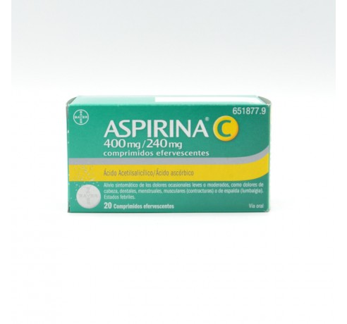 ASPIRINA C 400/240 MG 20 COMPRIMIDOS EFERVESCENT Otros anti-inflamatorios orales