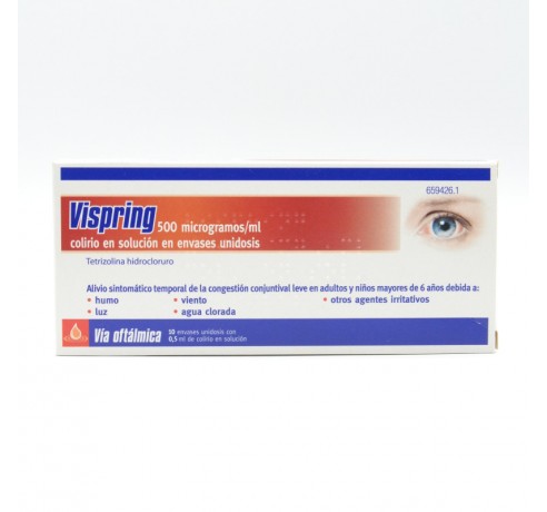 VISPRING 0.5 MG/ML COLIRIO 10 MONODOSIS SOLUCION Ojos