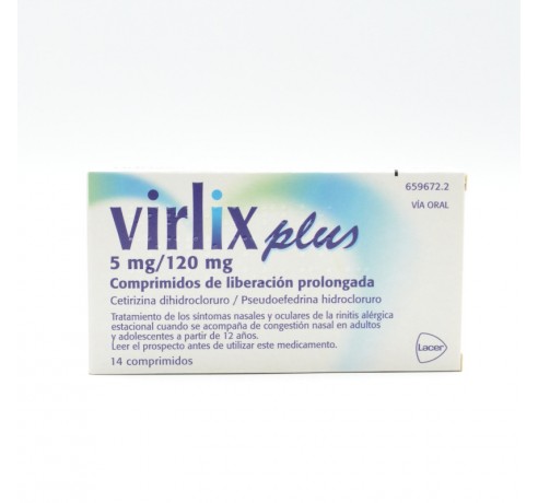 VIRLIX PLUS 5/120 MG 14 COMPRIMIDOS LIBERACION P Antihistamínicos