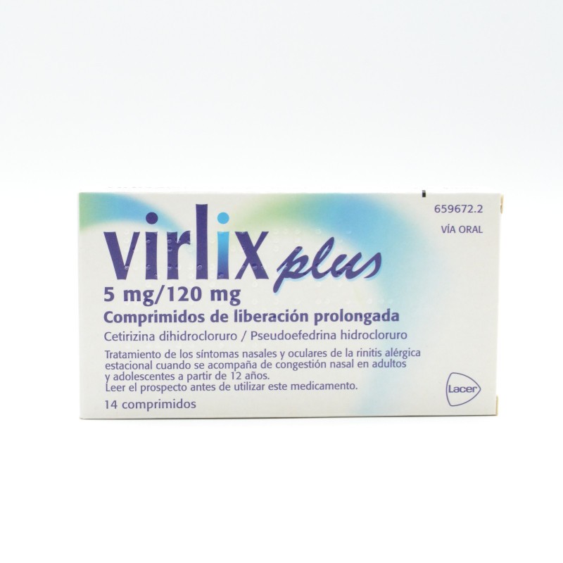 VIRLIX PLUS 5/120 MG 14 COMPRIMIDOS LIBERACION P Antihistamínicos