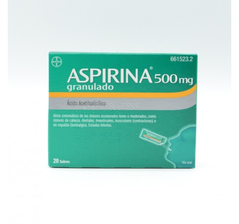ASPIRINA 500 MG 20 SOBRES GRANULADO Otros anti-inflamatorios orales