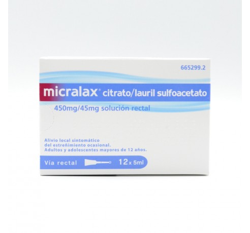 MICRALAX EMULSION RECTAL 12 MICROENEMAS 5 ML Supositorios y enemas