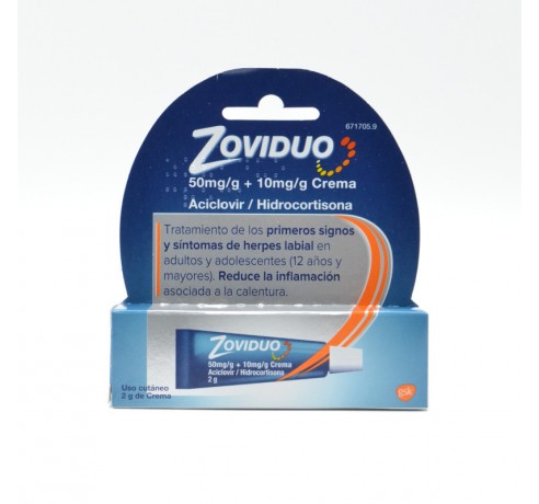 ZOVIDUO CREMA 50 MG/G+10 MG/G Tratamiento de herpes y encías