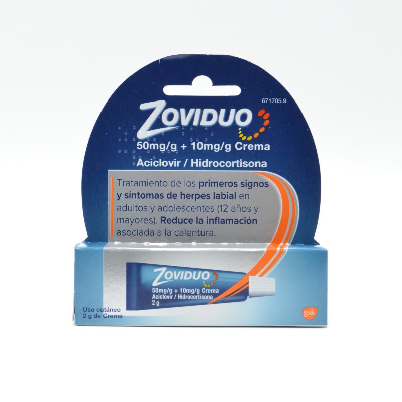 ZOVIDUO CREMA 50 MG/G+10 MG/G Tratamiento de herpes y encías