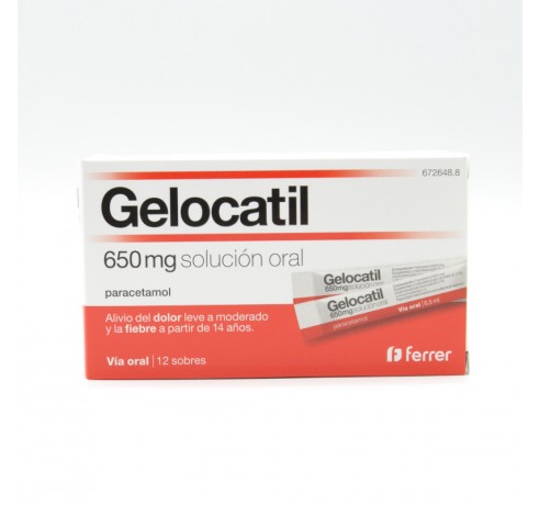 GELOCATIL 650 MG SOLUCION ORAL 12 SOBRES Paracetamol