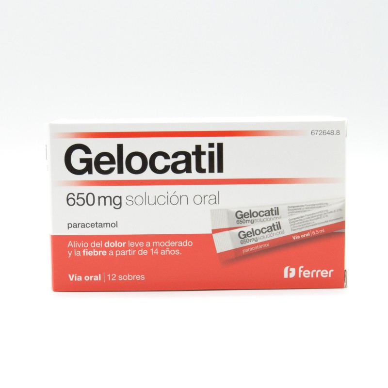 GELOCATIL 650 MG SOLUCION ORAL 12 SOBRES Paracetamol