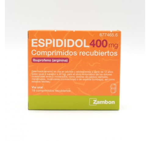 ESPIDIDOL 400 MG 18 COMPRIMIDOS RECUBIERTOS Ibuprofeno