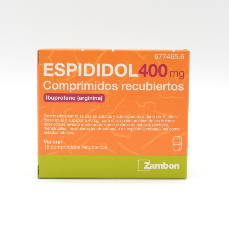 ESPIDIDOL 400 MG 18 COMPRIMIDOS RECUBIERTOS Ibuprofeno