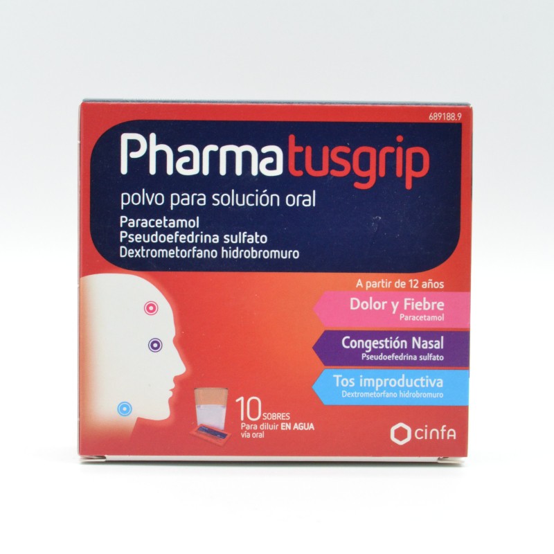 PHARMATUSGRIP 500/30/15 MG 10 SOBRES POLVO SOLUCION ORAL Antigripales