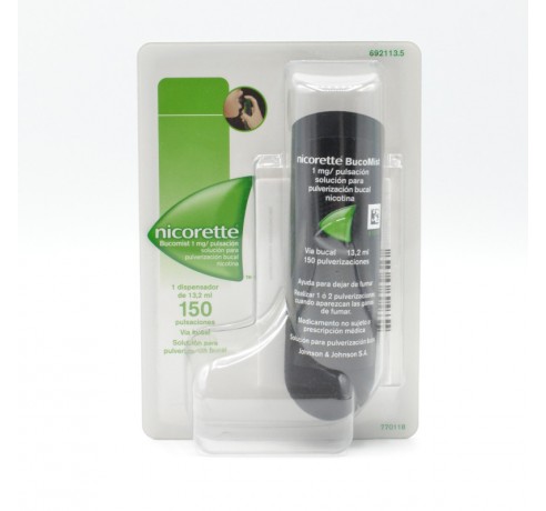 NICORETTE BUCOMIST 1 MG/PULVERIZACION 1 AEROSOL Anti-tabáquicos