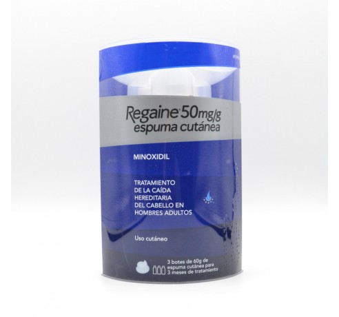 REGAINE 50 MG/G ESPUMA CUTANEA 3 AEROSOLES 60 G Caida del pelo