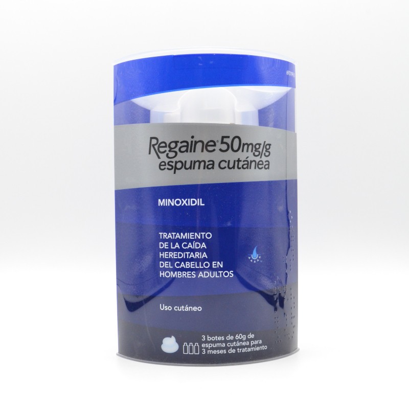 REGAINE 50 MG/G ESPUMA CUTANEA 3 AEROSOLES 60 G Caida del pelo