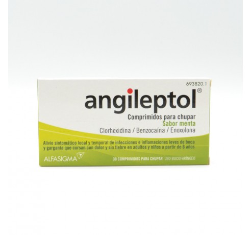 ANGILEPTOL 30 COMPRIMIDOS PARA CHUPAR MENTA Dolor de garganta