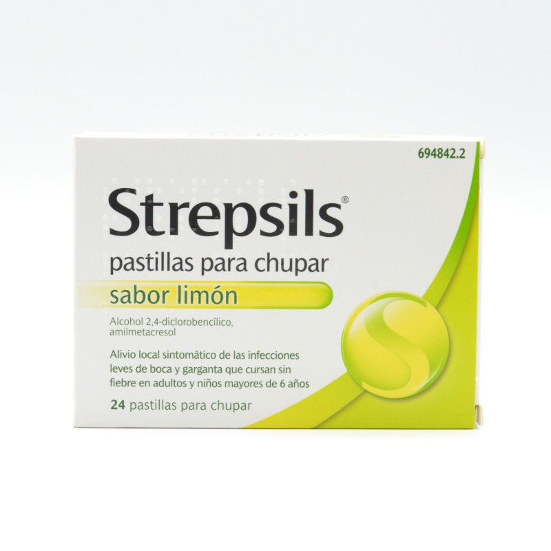 STREPSILS LIMON S/AZUCAR 24 PASTILLAS PARA CHUPA Dolor de garganta