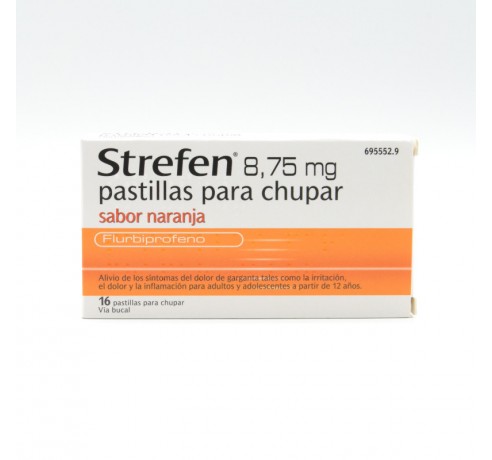 STREFEN NARANJA S/A 16 PASTILLAS PARA CHUPAR Dolor de garganta