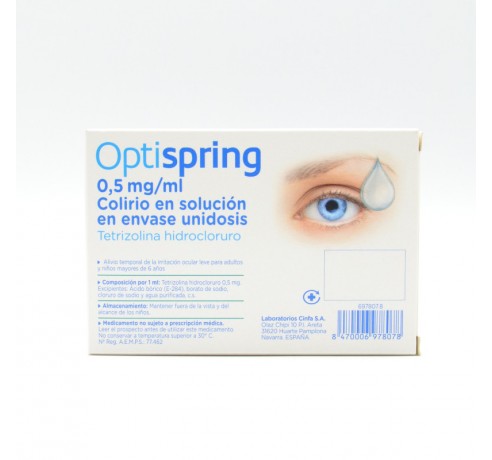 OPTISPRING 0.5 MG/ML COLIRIO 10 MONODOSIS Ojos