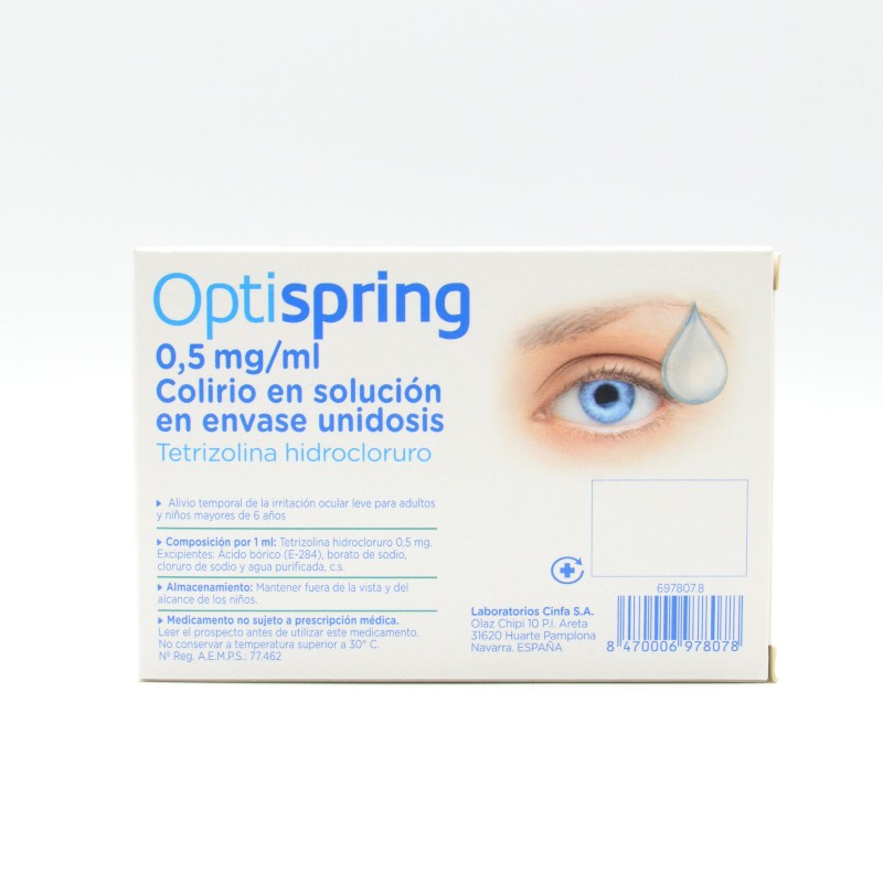 OPTISPRING 0.5 MG/ML COLIRIO 10 MONODOSIS Ojos