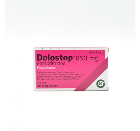 DOLOSTOP 650 MG 20 COMPRIMIDOS Paracetamol
