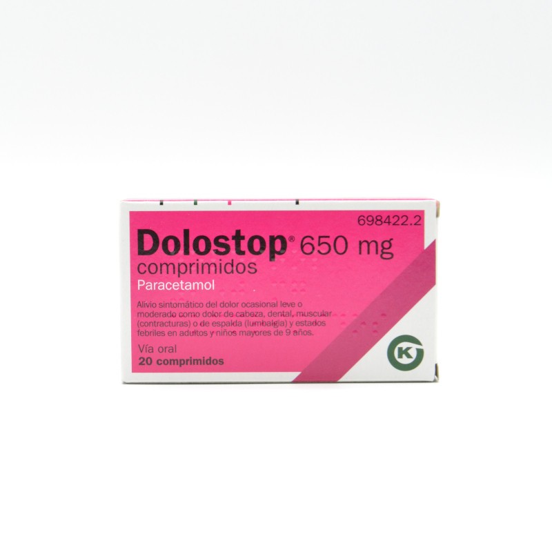 DOLOSTOP 650 MG 20 COMPRIMIDOS Paracetamol