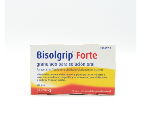 BISOLGRIP FORTE 650 MG 10 SOBRES GRANULADO SOLUCION ORAL Antigripales