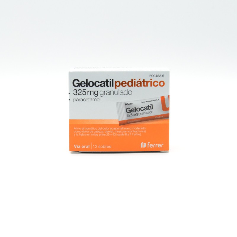 GELOCATIL PEDIATRICO 325 MG 12 SOBRES GRANULADO Paracetamol GELOCATIL PEDIATRICO 325 MG 12 SOBRES GRANULADO Paracetamol