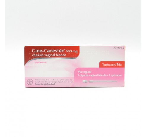 GINE-CANESTEN 500 MG 1 CAPSULA VAGINAL BLANDA (C Antifungicos tópicos