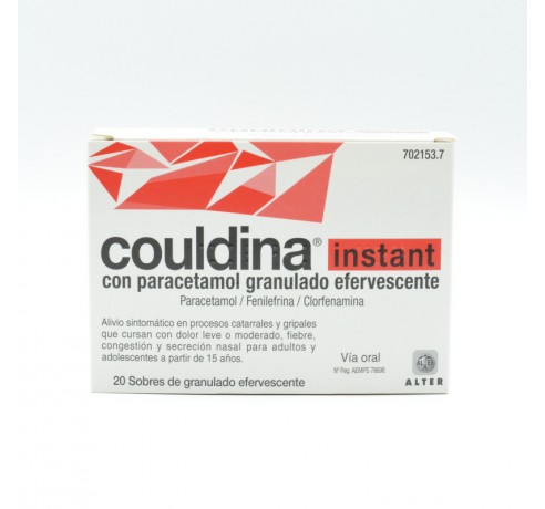 COULDINA INSTANT CON PARACETAMOL 20 SOBRES EFERV Antigripales