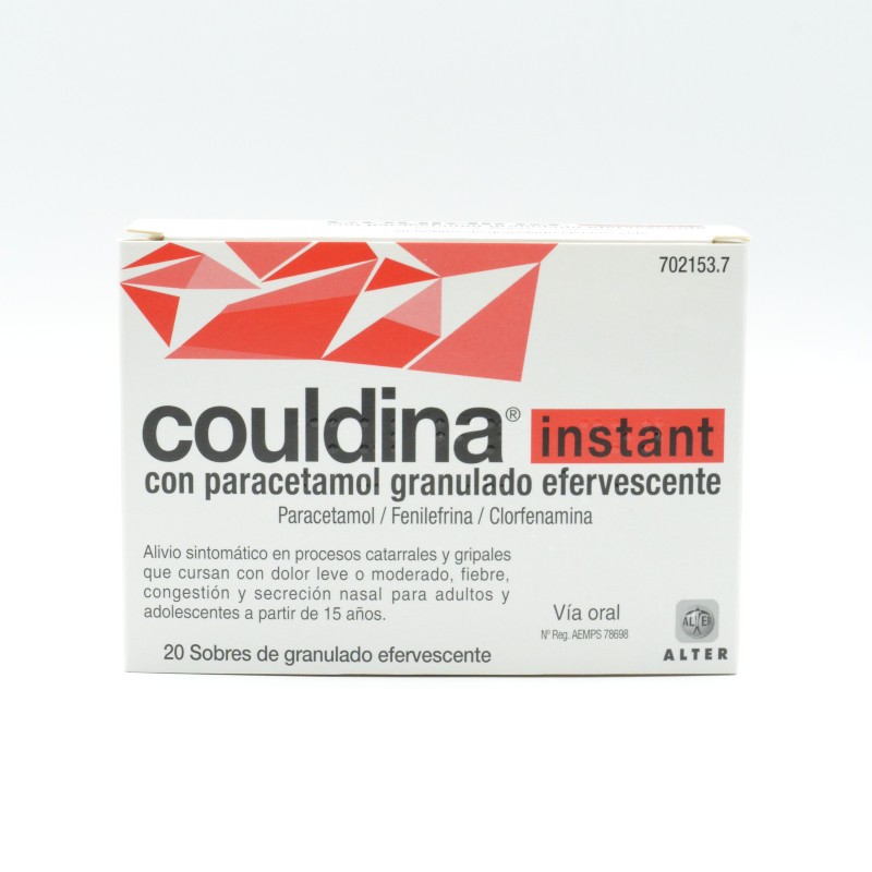 COULDINA INSTANT CON PARACETAMOL 20 SOBRES EFERV Antigripales COULDINA INSTANT CON PARACETAMOL 20 SOBRES EFERV Antigripales